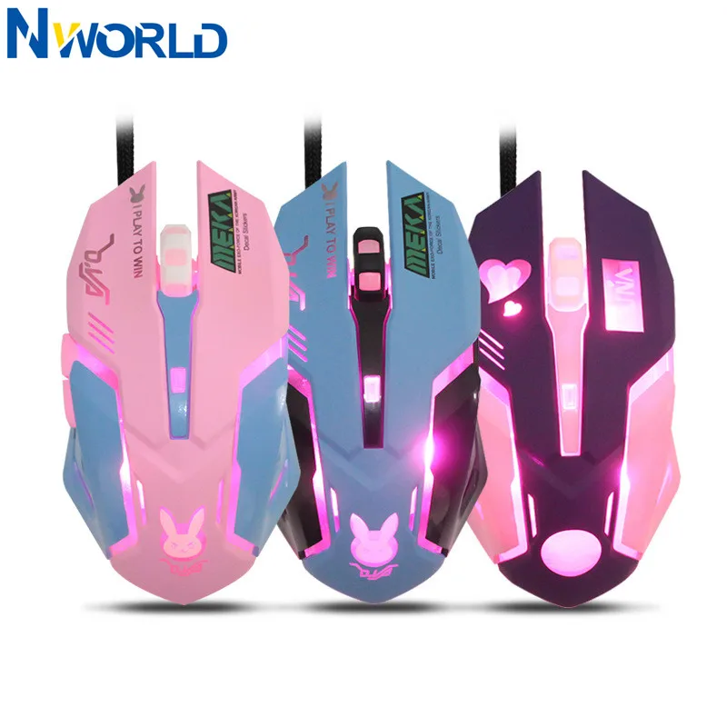 Gaming Accessories Pink - Игровая мышь OW с 6 кнопками,