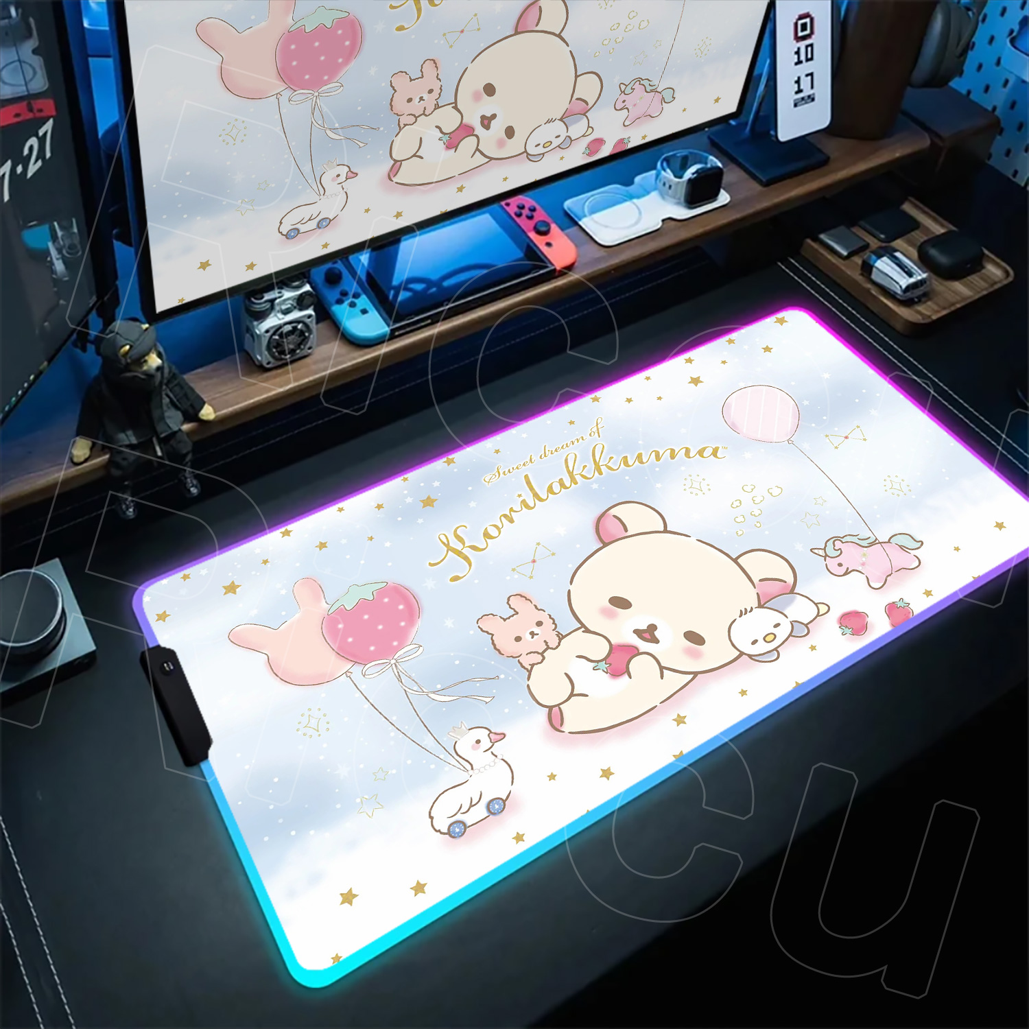 Gaming Accessories Officeworks - Большой коврик для мыши RGB Rilakkuma