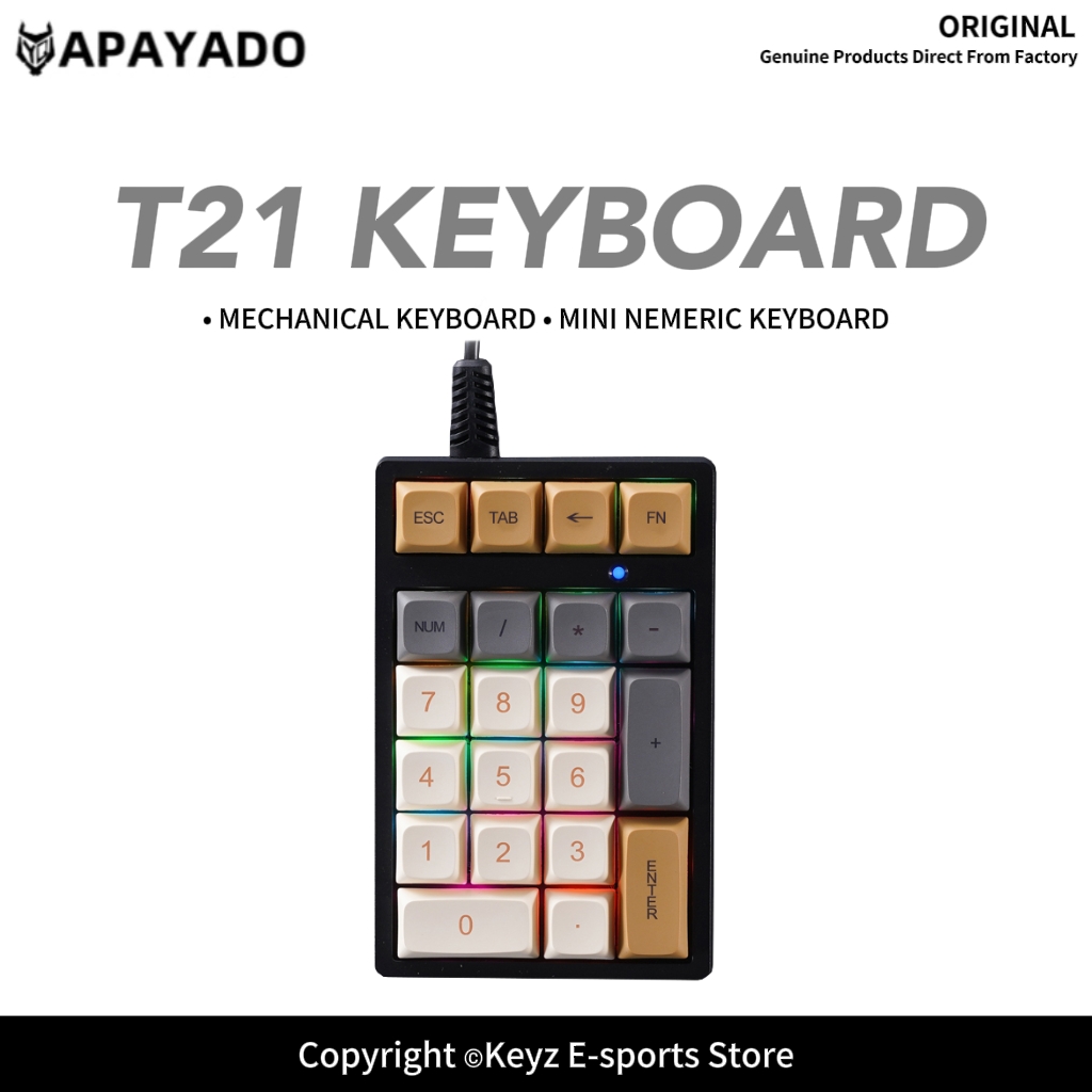 Мини-клавиатура T21 с RGB-подс – обзор и цена Keyboard Numpad Separate