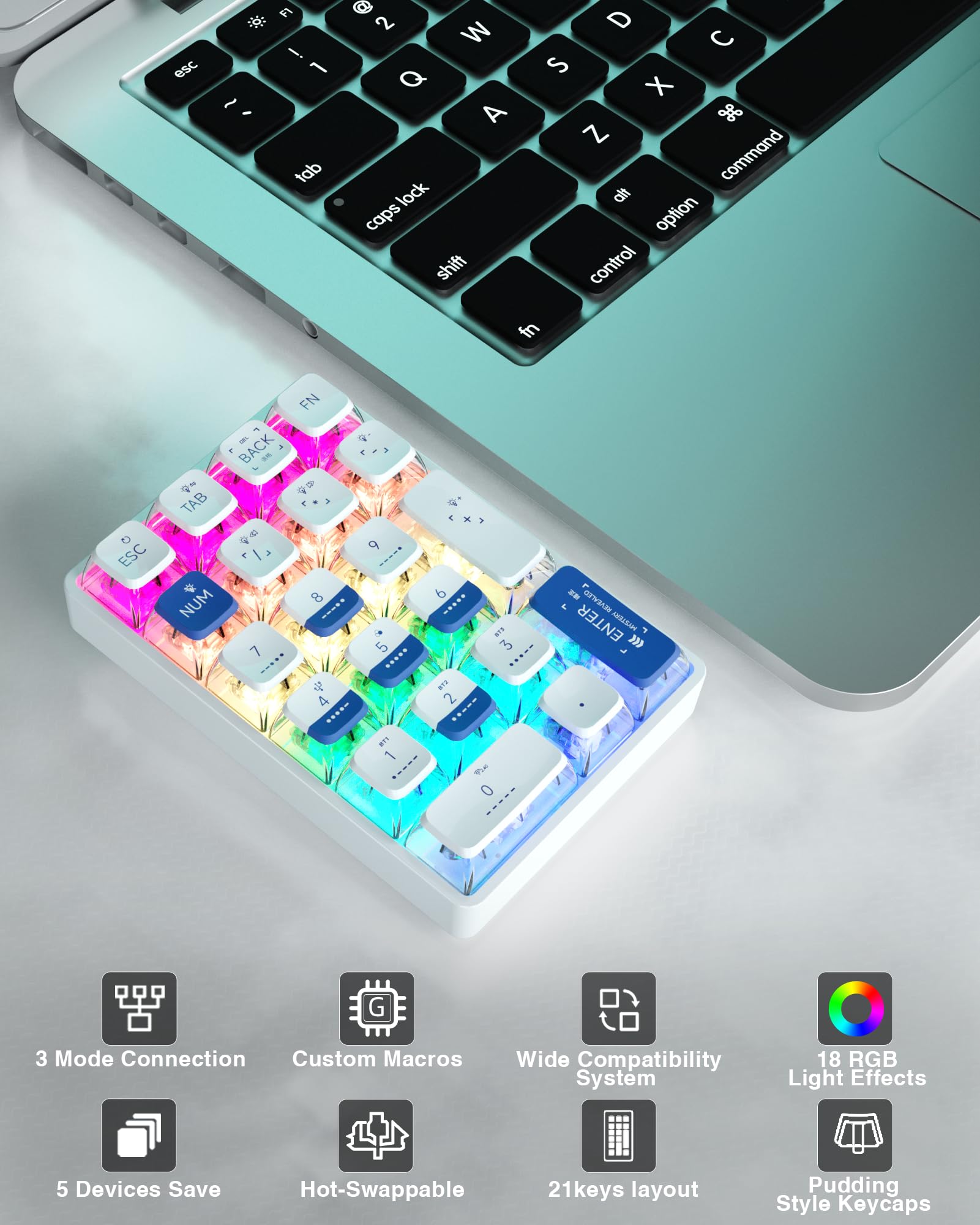 Беспроводная механическая клав – обзор и цена Keyboard Numpad Separate